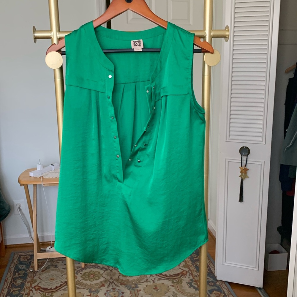 Anne Klein sleeveless top Green size 6 - Picture 2 of 14